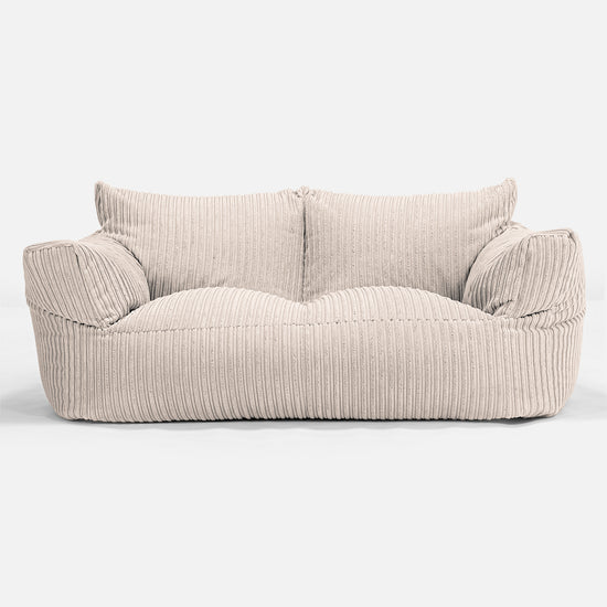 Josephine Sofasækkestol - Klassisk Jernbanefløjl Elfenben 01