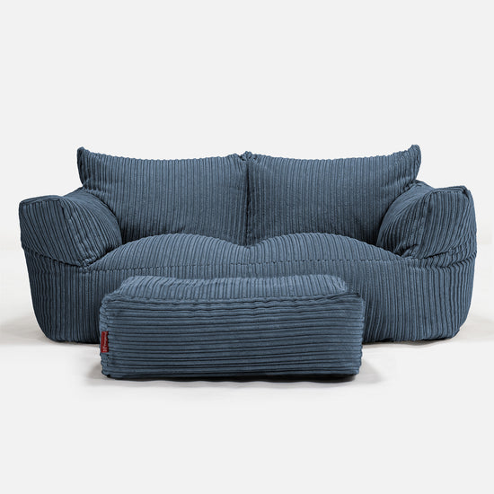 Josephine Sofasækkestol - Klassisk Jernbanefløjl Navy 02