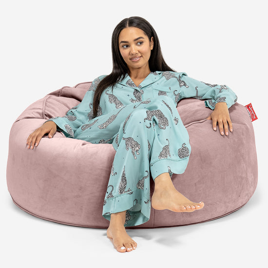 Sækkestol Sofa 'Mammut' - Fløjl Lyserød 01