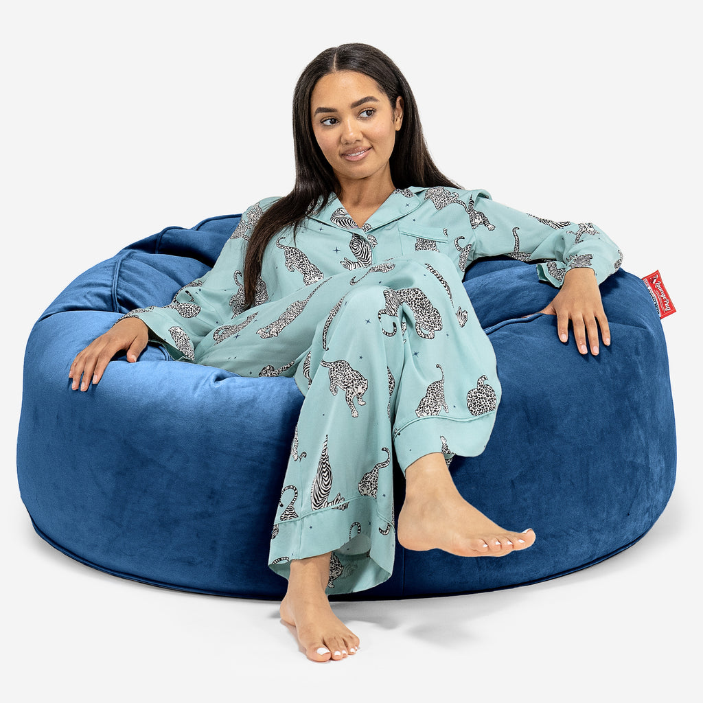 Sækkestol Sofa 'Mammut' - Fløjl Marineblå 01