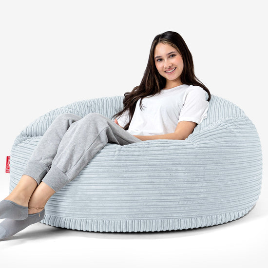 Sækkestol Sofa 'Mammut' - Klassisk Jernbanefløjl Baby Blå 04