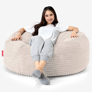 Sækkestol Sofa 'Mammut' - Klassisk Jernbanefløjl Elfenben