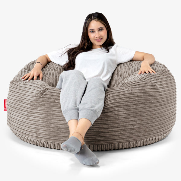 Sækkestol Sofa 'Mammut' - Klassisk Jernbanefløjl Duegrå 01