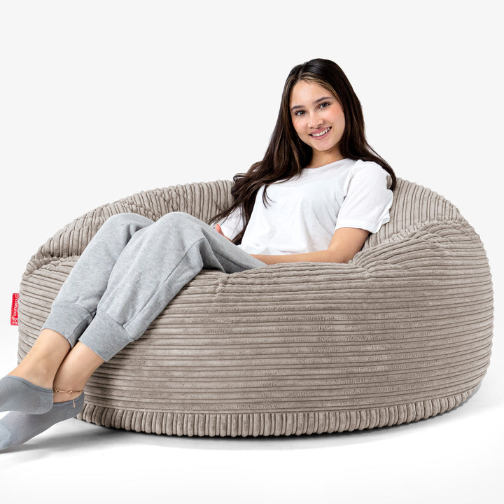 Sækkestol Sofa 'Mammut' - Klassisk Jernbanefløjl Duegrå 02