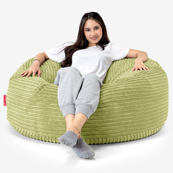 Sækkestol Sofa 'Mammut' - Klassisk Jernbanefløjl Limegrøn 01