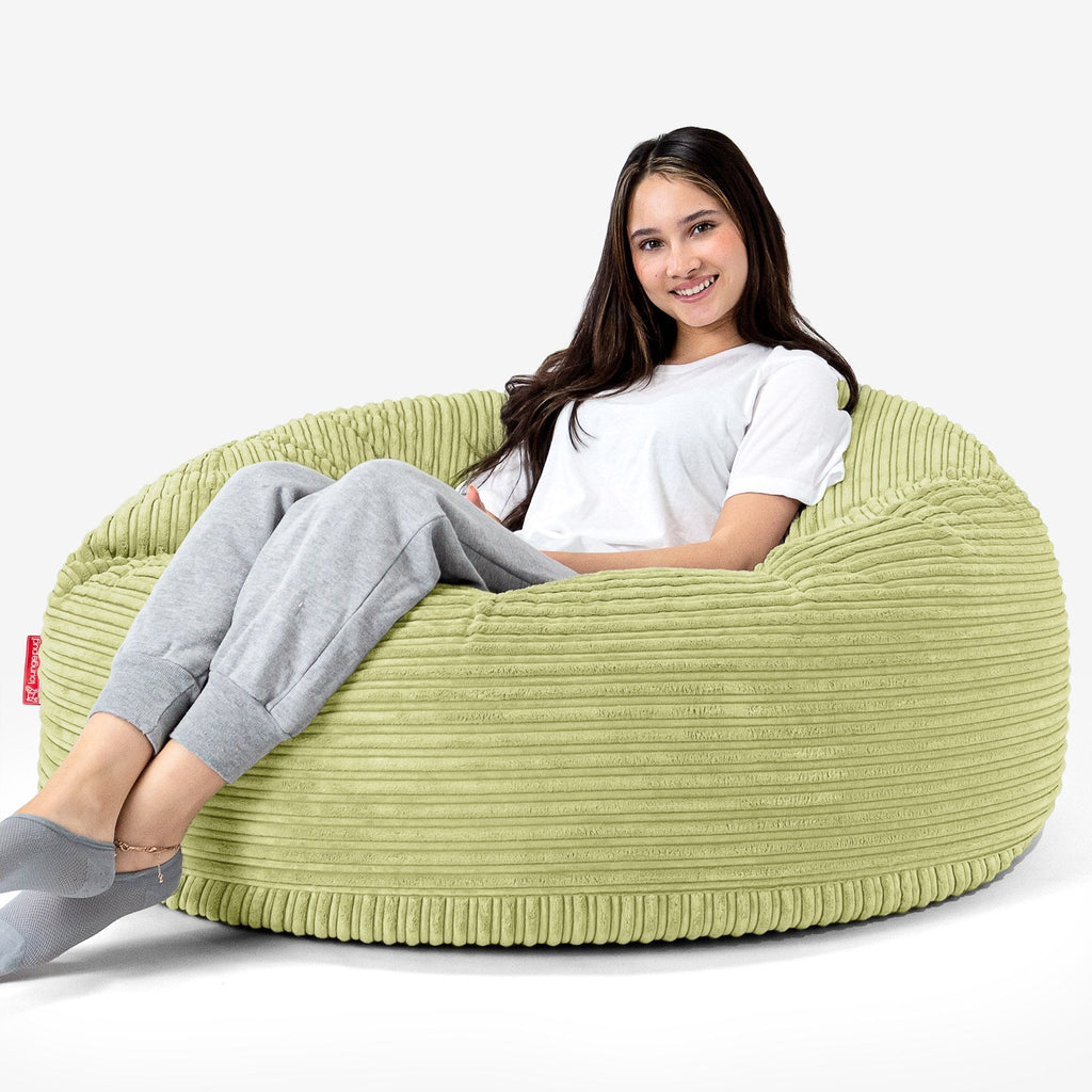 Sækkestol Sofa 'Mammut' - Klassisk Jernbanefløjl Limegrøn 04