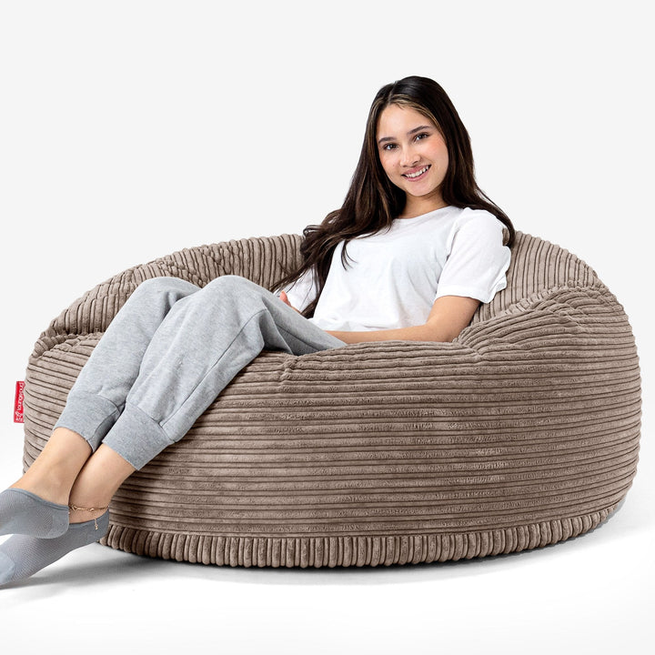 Sækkestol Sofa 'Mammut' - Klassisk Jernbanefløjl Mokka Brun 04