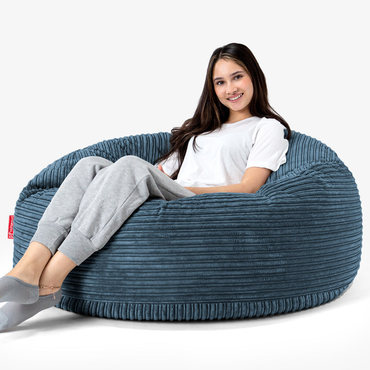 Sækkestol Sofa 'Mammut' - Klassisk Jernbanefløjl Navy 04