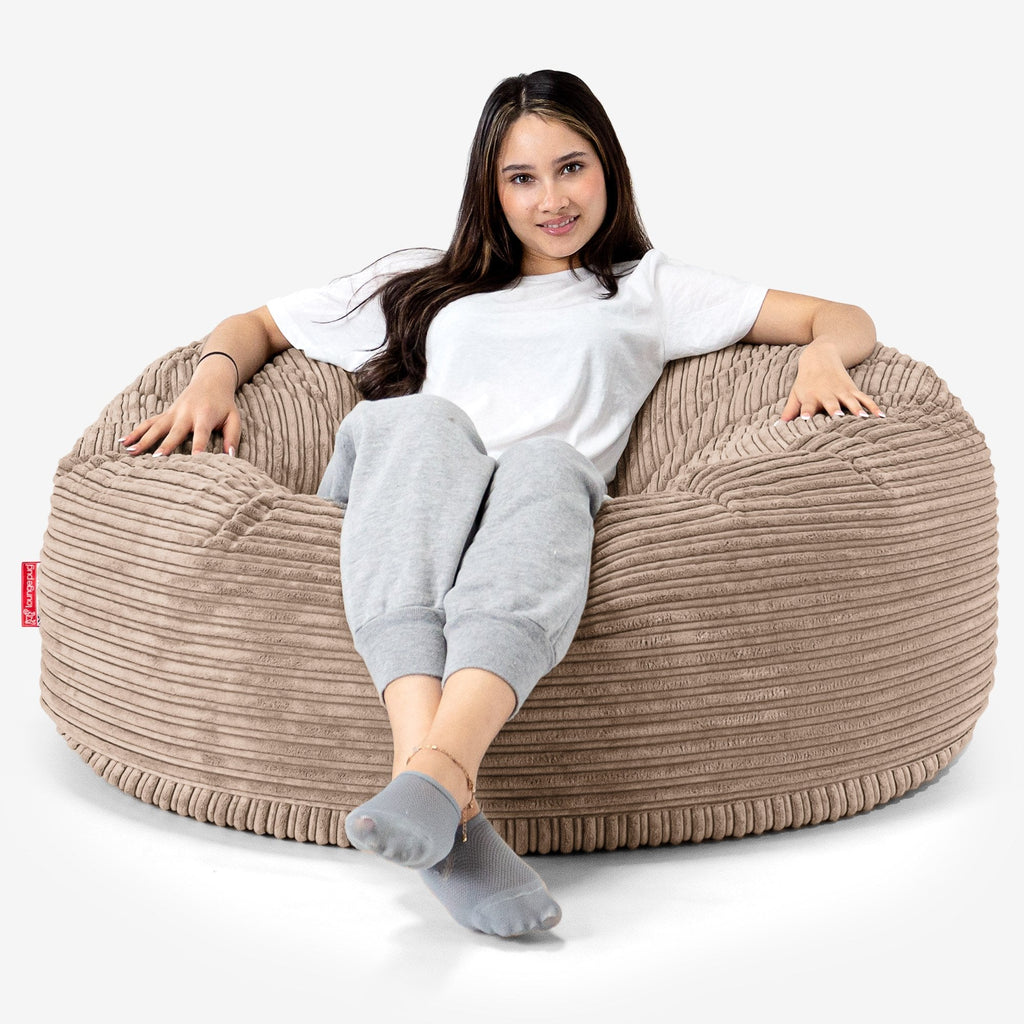 Sækkestol Sofa 'Mammut' - Klassisk Jernbanefløjl Sand 01