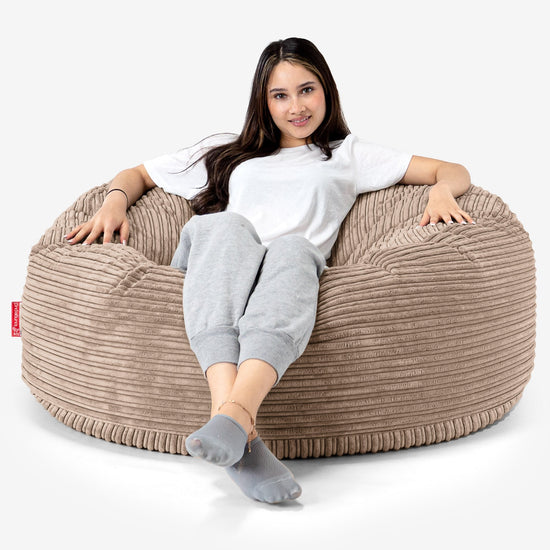 Sækkestol Sofa 'Mammut' - Klassisk Jernbanefløjl Sand 01
