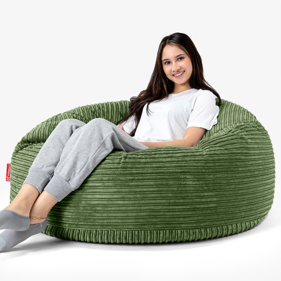 Sækkestol Sofa 'Mammut' - Klassisk Jernbanefløjl Skovgrøn 04