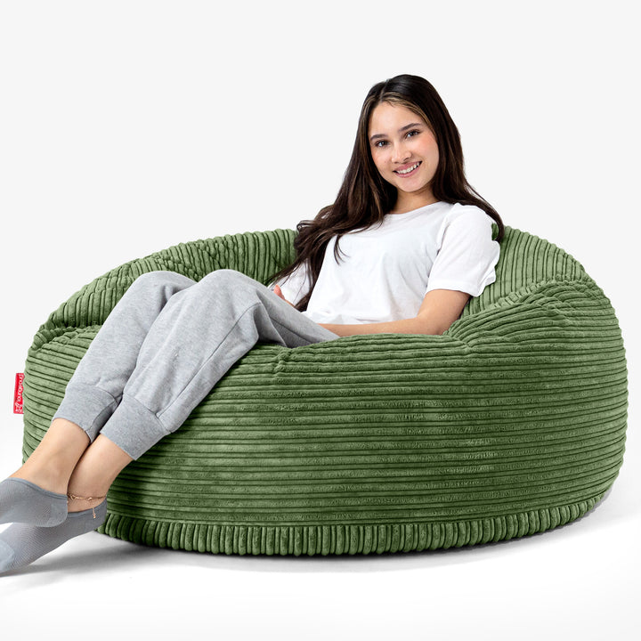 Sækkestol Sofa 'Mammut' - Klassisk Jernbanefløjl Skovgrøn 04