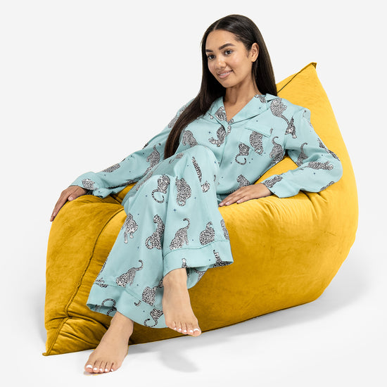 Sækkestol XL - Fløjl Guld 04