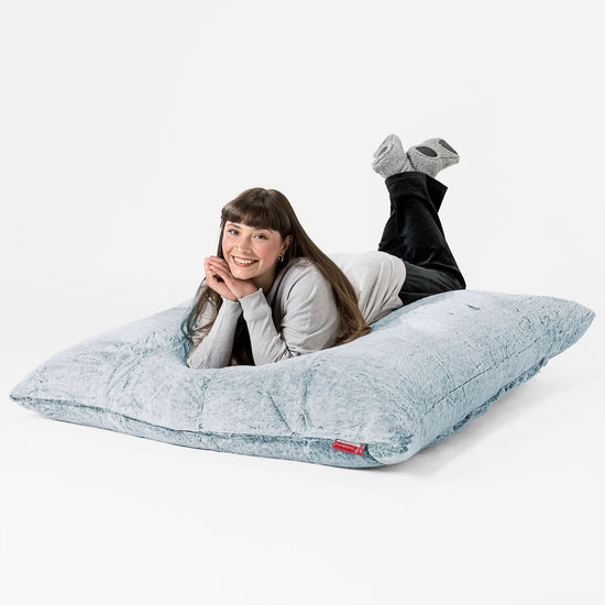 Sækkestol XL - Imiteret Kaninpels Støvet Blå 03