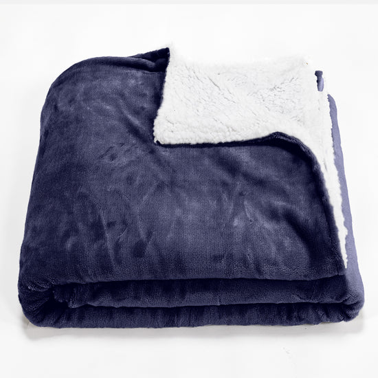 Sherpa Tæppe - Sherpa fleece Mørkeblå 01