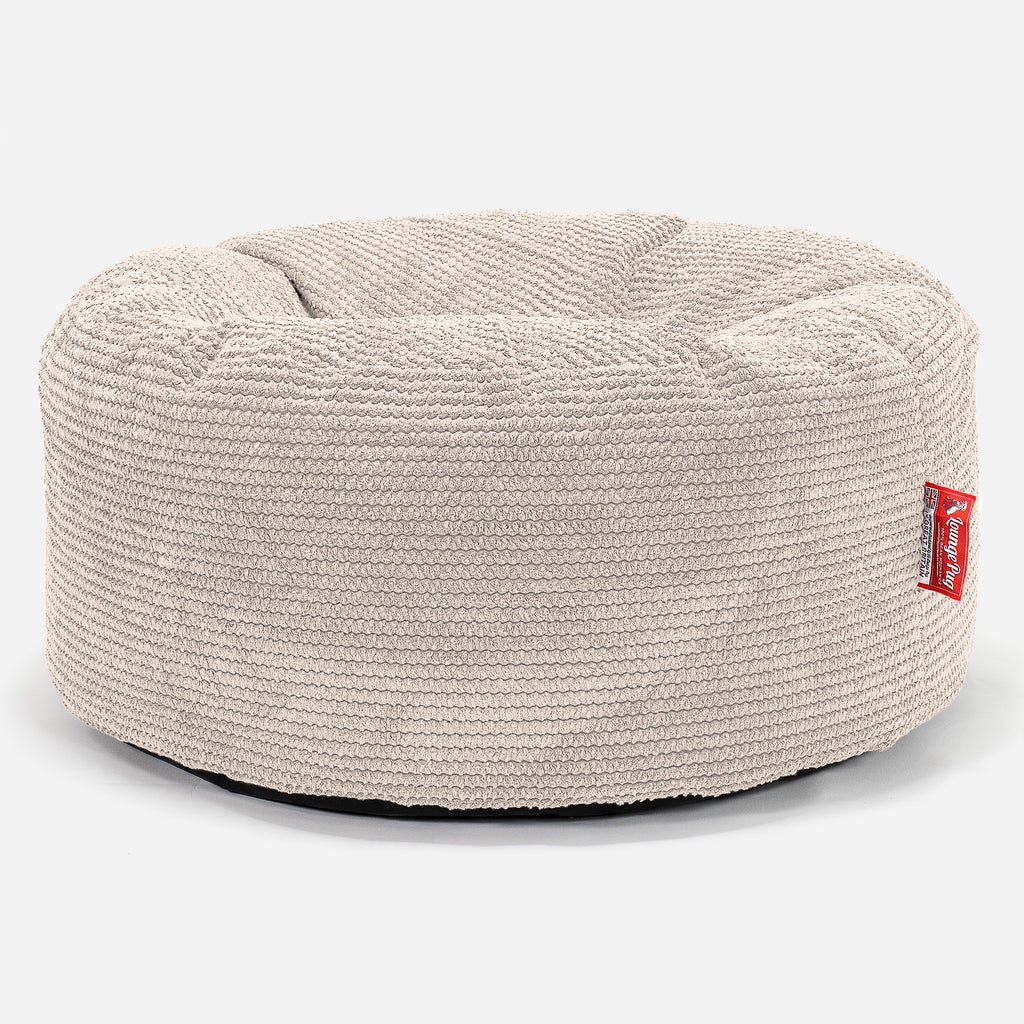 Rund Puf - Pom Pom Cremefarvet 01