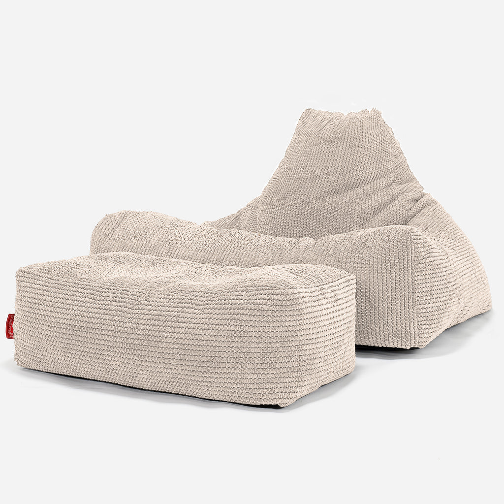 Lounge Sækkestol - Pom Pom Cremefarvet 02