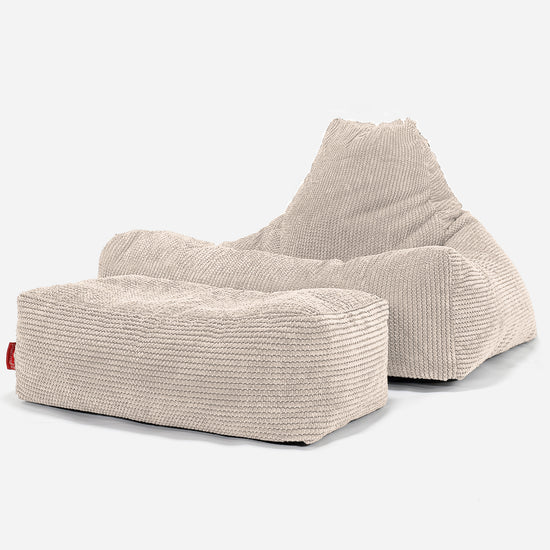 Lounge Sækkestol - Pom Pom Cremefarvet 02