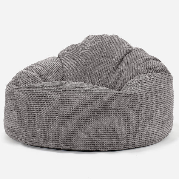 Snuggle Kæmpe Sækkestol til Børn 3-8 år - Pom Pom Kul Grå 01