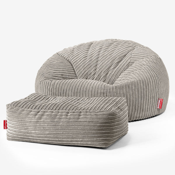 Sofasækkestol til Børn 6-14 år - Klassisk Jernbanefløjl Mink 01