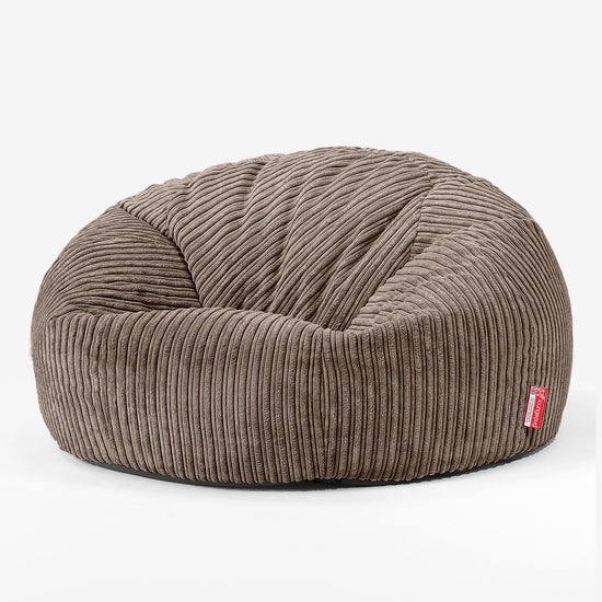 Sofasækkestol til Børn 6-14 år - Klassisk Jernbanefløjl Mokka Brun 02