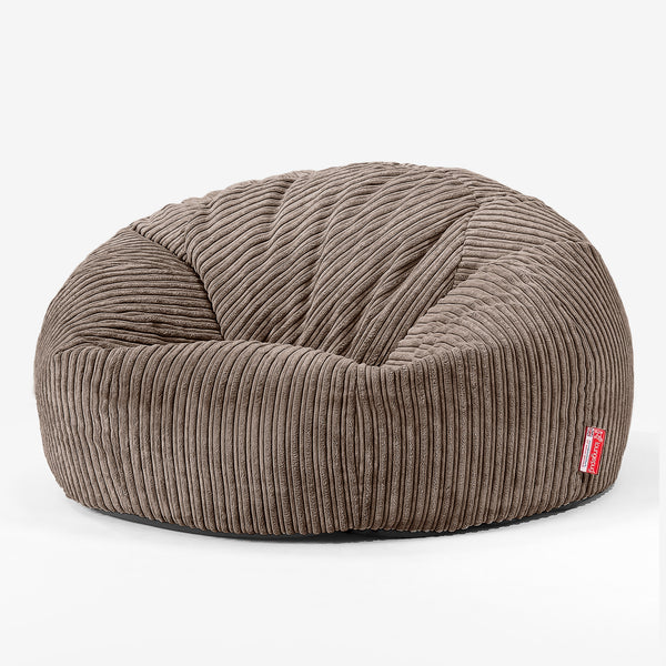 Sofasækkestol til Børn 6-14 år - Klassisk Jernbanefløjl Mokka Brun 01