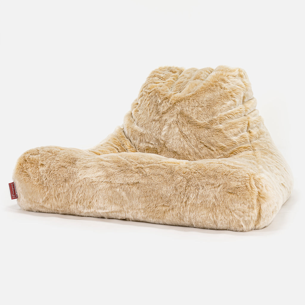 Lounge Sækkestol Sofa XXL - Falsk Pels Hvid 01
