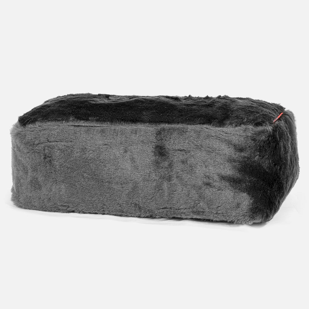 CloudSac 100 Fodskammel med Memory Skum - Falsk Pels Sort 01