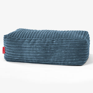 Stor Fodskammel - Klassisk Jernbanefløjl Navy