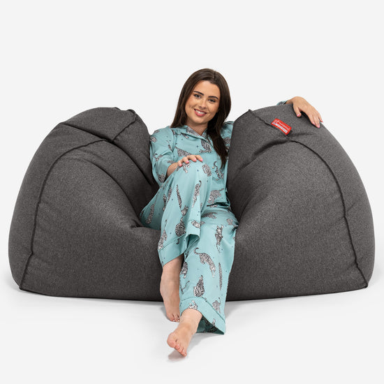Stor Sækkestol Sofa - Interalli-uld Grå 02