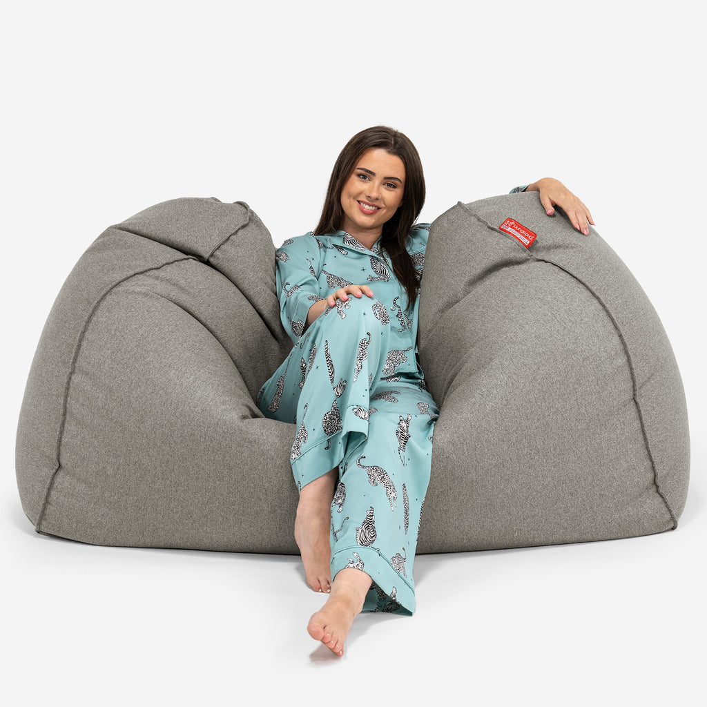 Stor Sækkestol Sofa - Interalli-uld Sølv 02