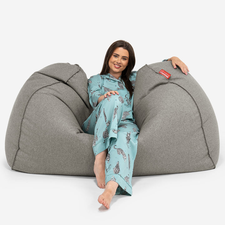 Stor Sækkestol Sofa - Interalli-uld Sølv 02