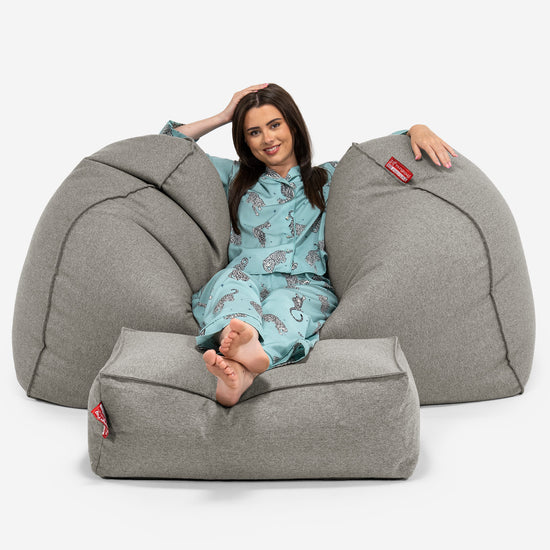 Stor Sækkestol Sofa - Interalli-uld Sølv 03