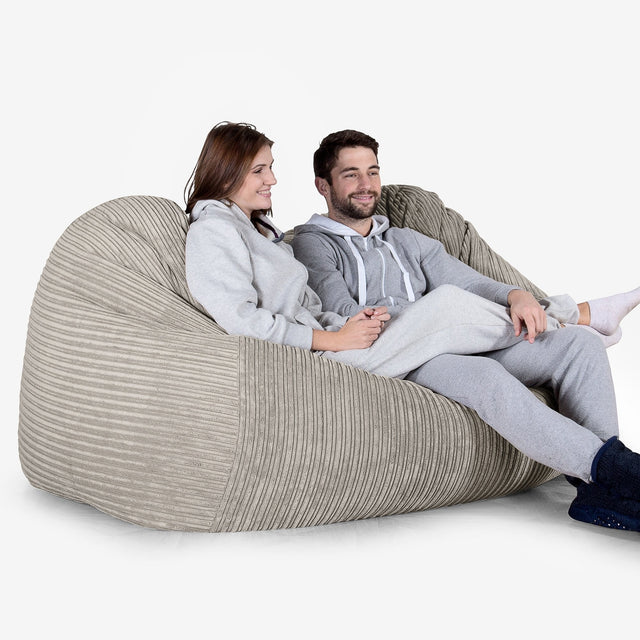 Stor Sækkestol Sofa - Klassisk Jernbanefløjl Mink 02