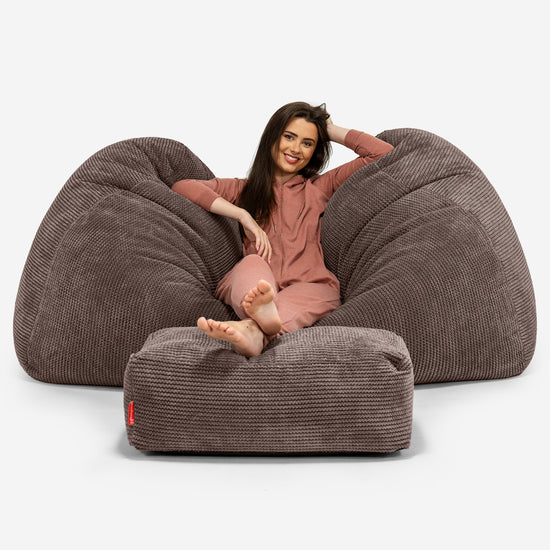 Stor Sækkestol Sofa - Pom Pom Chokolade Brun 03