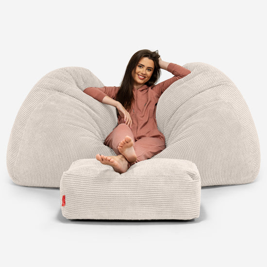 Stor Sækkestol Sofa - Pom Pom Cremefarvet 03