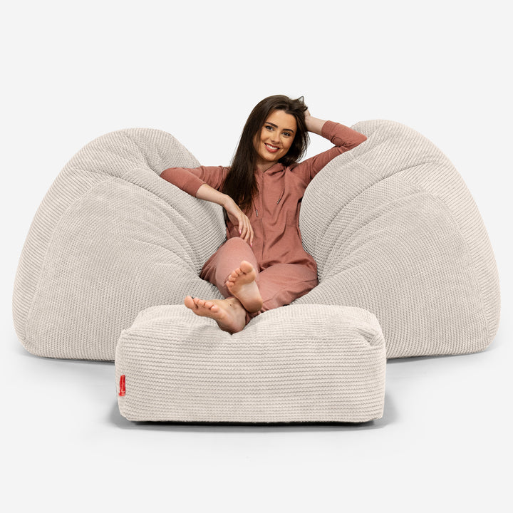 Stor Sækkestol Sofa - Pom Pom Cremefarvet 03