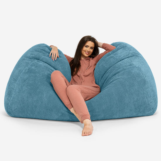 Stor Sækkestol Sofa - Pom Pom Turkis Blå 02