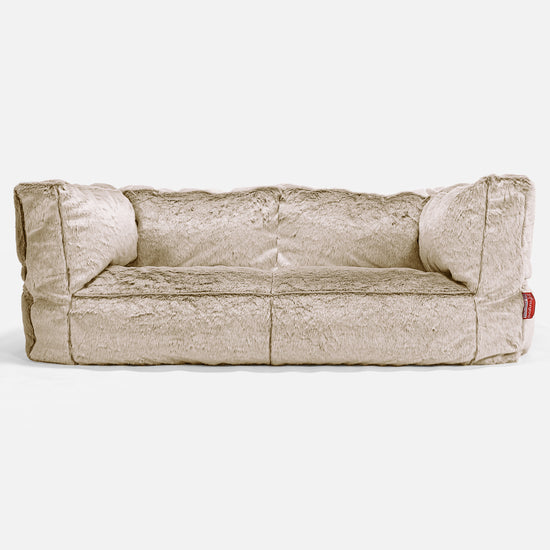 Albert Sækkestol Sofa 2 pers - Imiteret Kaninpels Gyldenbrun 01