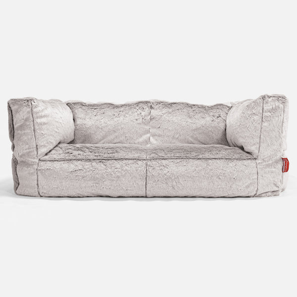 Albert Sækkestol Sofa 2 pers - Imiteret Kaninpels Lysegrå 01