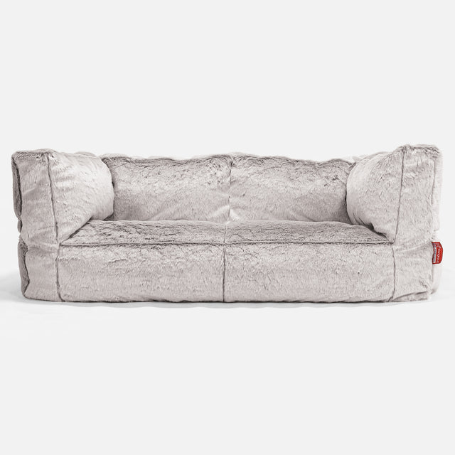 Albert Sækkestol Sofa 2 pers - Imiteret Kaninpels Lysegrå 01