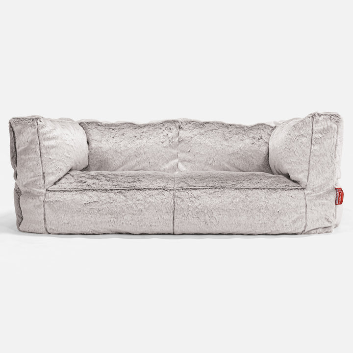 Albert Sækkestol Sofa 2 pers - Imiteret Kaninpels Lysegrå 01