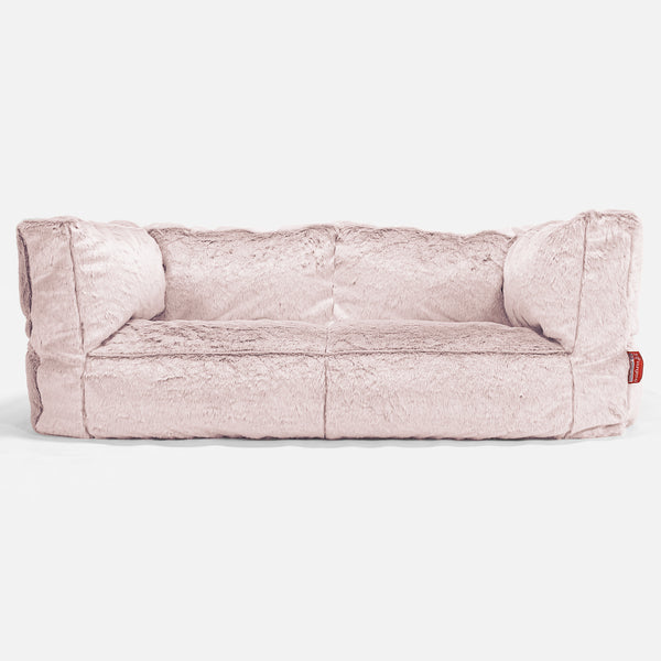 Albert Sækkestol Sofa 2 pers - Imiteret Kaninpels Støvet Lyserød 01
