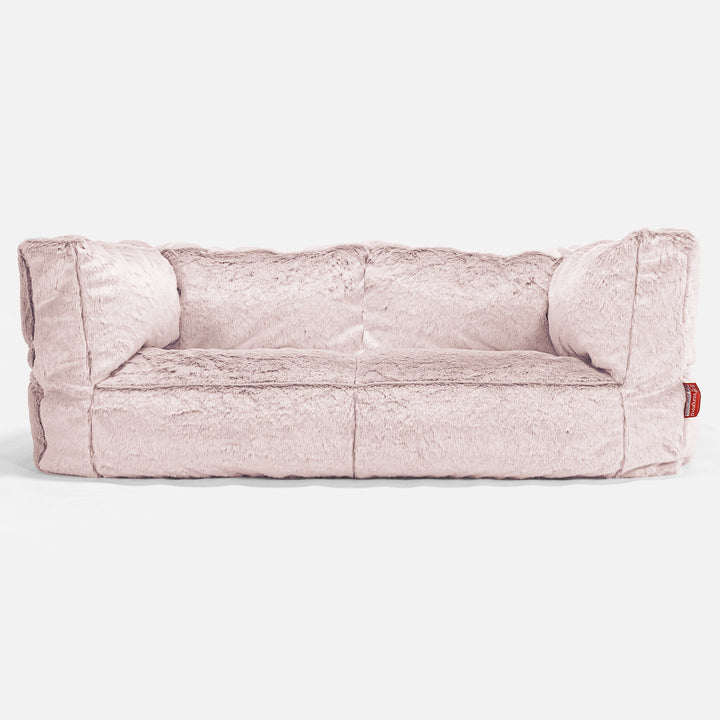 Albert Sækkestol Sofa 2 pers - Imiteret Kaninpels Støvet Lyserød 01