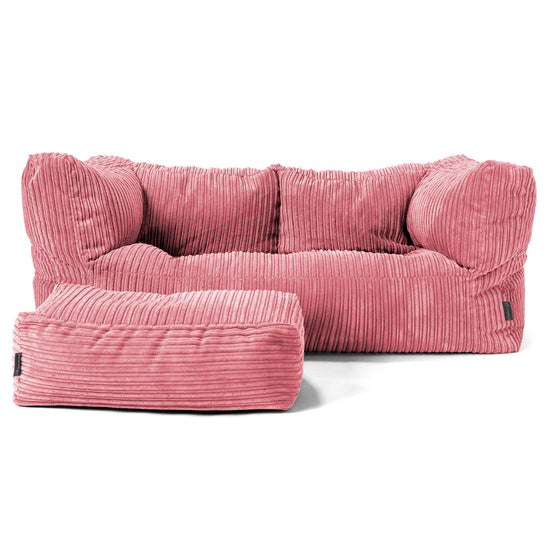 Albert Sækkestol Sofa 2 pers - Klassisk Jernbanefløjl Koral 02