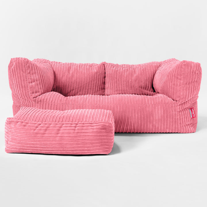 Albert Sækkestol Sofa 2 pers - Klassisk Jernbanefløjl Koral 02