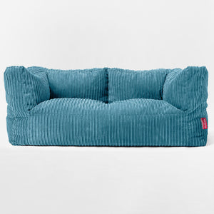 Albert Sækkestol Sofa 2 pers - Klassisk Jernbanefløjl Turkis Blå