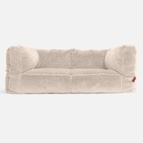 Albert Sækkestol Sofa 2 pers - Korthåret Imiteret Pels Cremefarvet 01