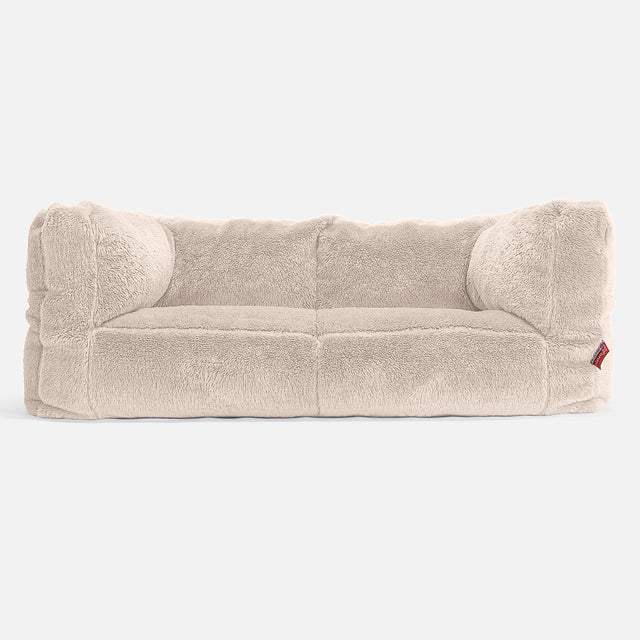Albert Sækkestol Sofa 2 pers - Korthåret Imiteret Pels Cremefarvet 01