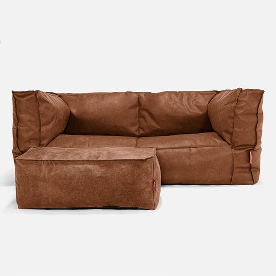 Albert Sækkestol Sofa 2 pers - Nødstedte Læder Karamel 02